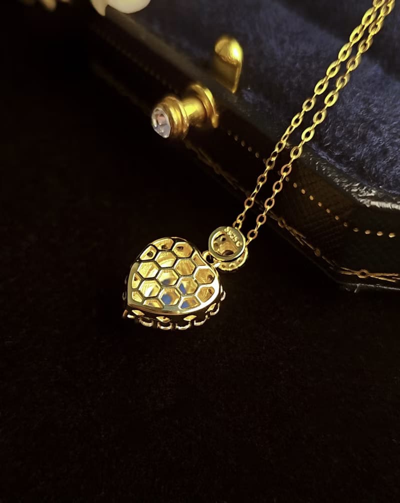 招財•健康•感情|高冰綠愛心|A貨翡翠純銀鍍18k精緻吊墜項鍊