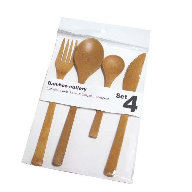 【SPICE】日本 天然竹製餐具4種組(大小湯匙/ 叉子/ 抹刀)