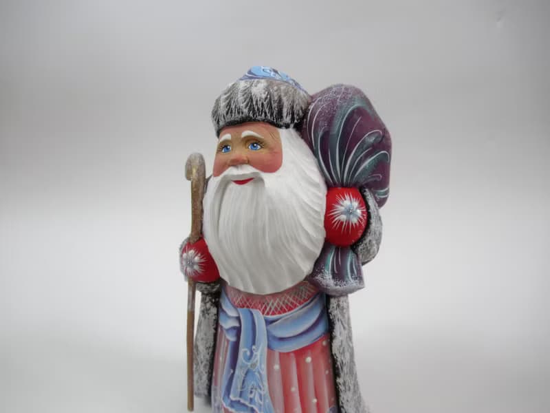 手工雕刻聖誕老人木雕人物俄羅斯聖誕老人木彩繪人物