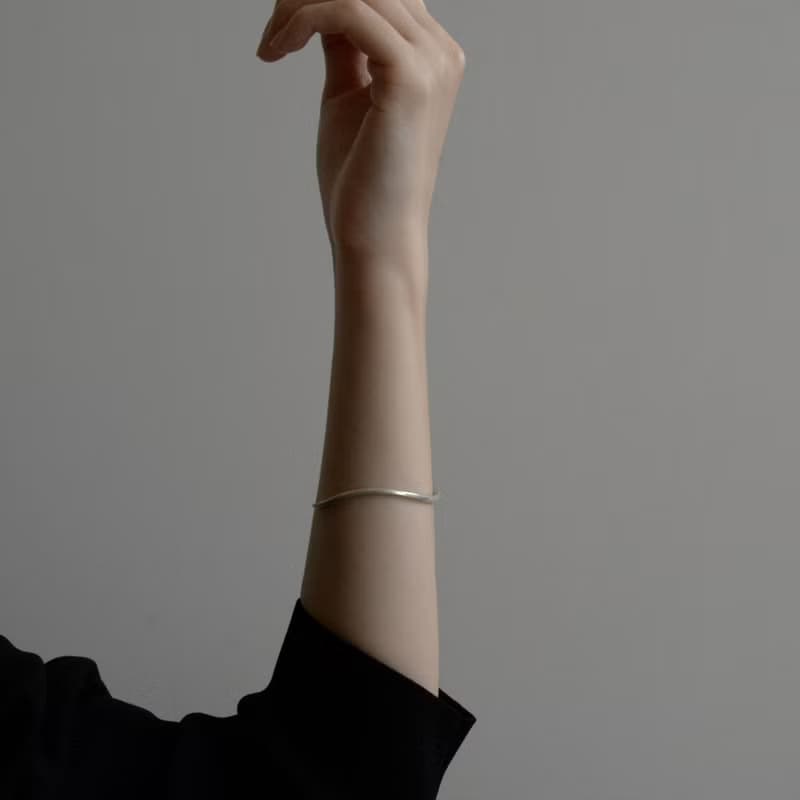 手鐲 925純銀 wave bangle01