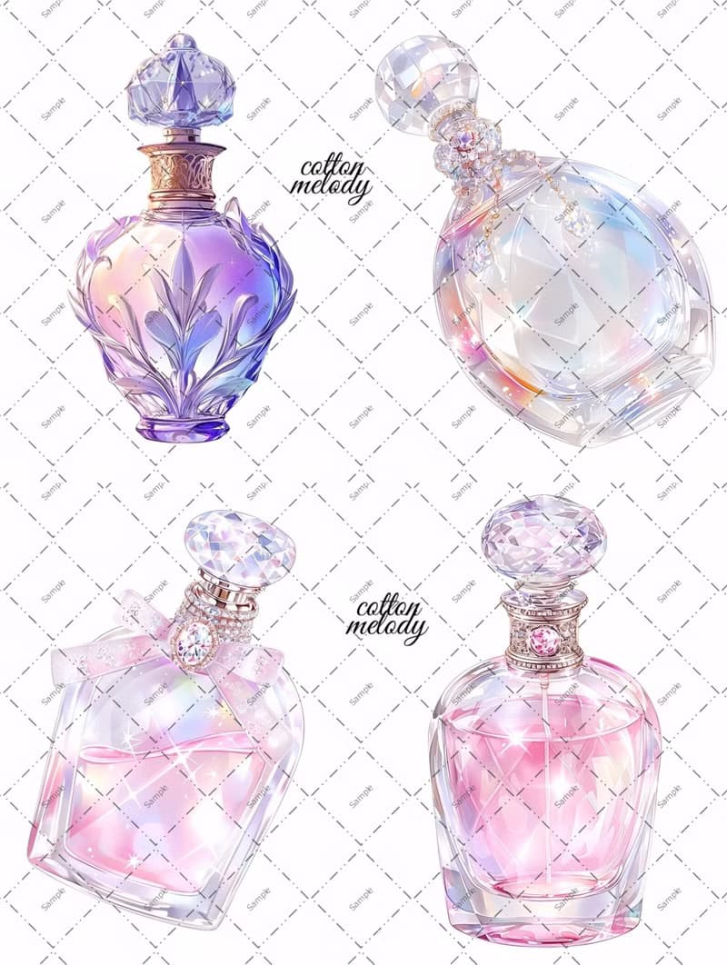 original sticker no.D32 香水装飾 13種類 各1枚セット 人物ステッカー オリジナルステッカー  cotton melody
