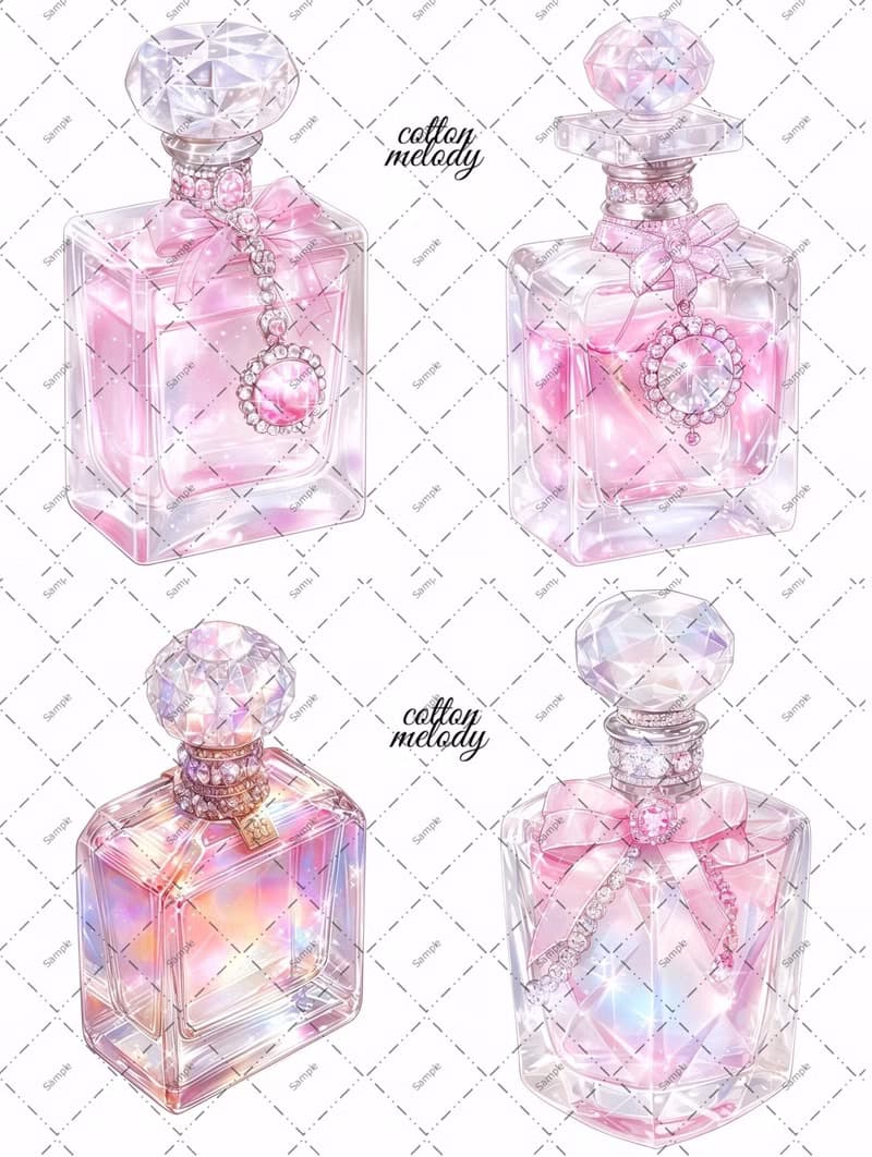 original sticker no.D32 香水装飾 13種類 各1枚セット 人物ステッカー オリジナルステッカー  cotton melody
