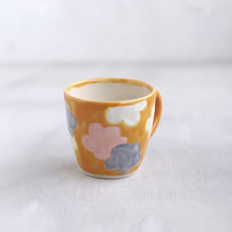 梅花散文色絵マグ・イエロー