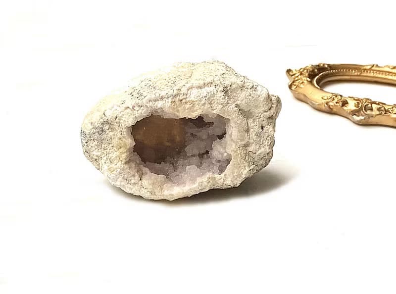 天然原礦瑪瑙招財小白晶洞 白水晶 辦公室 療癒 可消磁晶石飾品