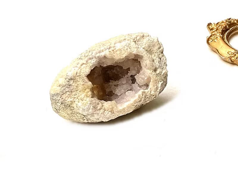 天然原礦瑪瑙招財小白晶洞 白水晶 辦公室 療癒 可消磁晶石飾品