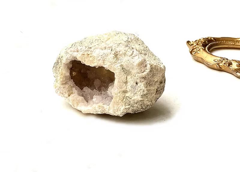 天然原礦瑪瑙招財小白晶洞 白水晶 辦公室 療癒 可消磁晶石飾品