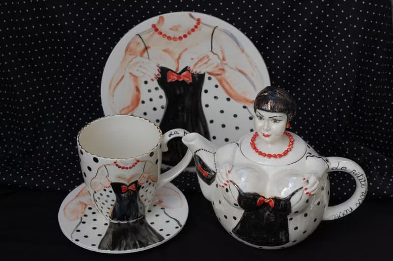 Porcelain Set Tea service Handmade Ceramic Teapot,Coffee tea mug,Saucer,plate