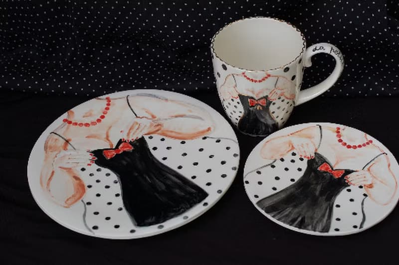 Porcelain Set Tea service Handmade Ceramic Teapot,Coffee tea mug,Saucer,plate