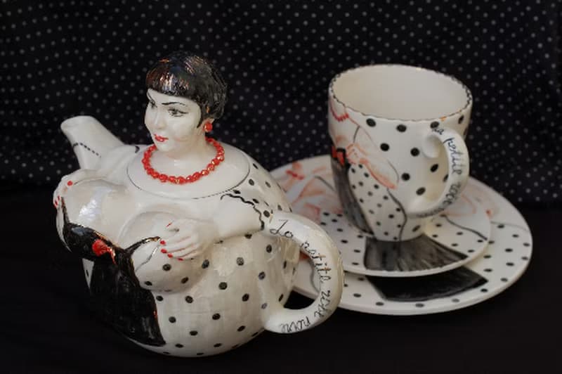 Porcelain Set Tea service Handmade Ceramic Teapot,Coffee tea mug,Saucer,plate