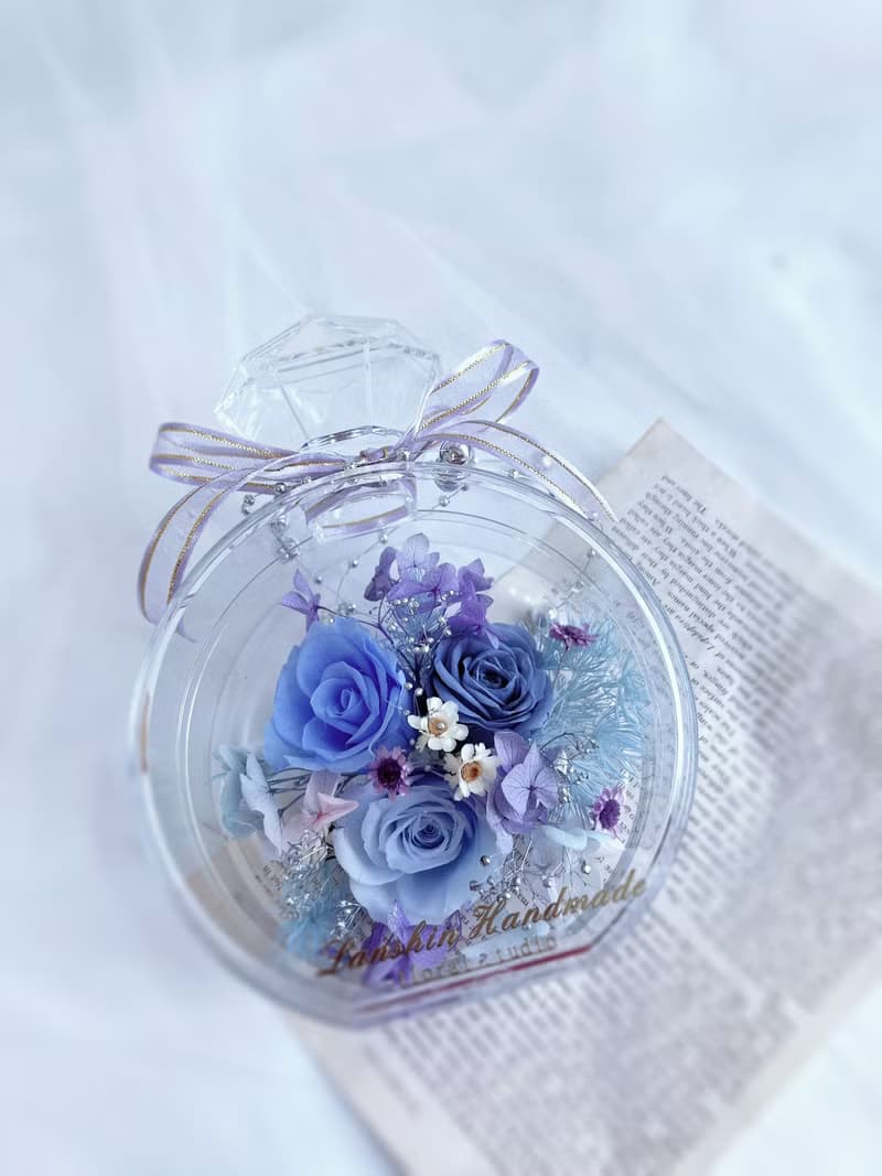 藍芯花藝 香水瓶永生花盒 情人節 生日 母親節 網美 禮物 永生花