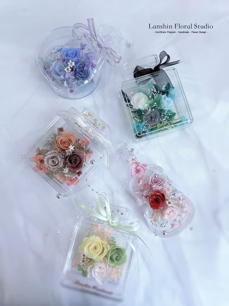 藍芯花藝 香水瓶永生花盒 情人節 生日 母親節 網美 禮物 永生花