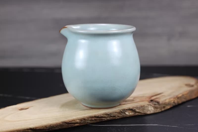 【送禮好物】360~400ml 汝窯無把 手拉坯 咖啡下壺 茶海 公道杯