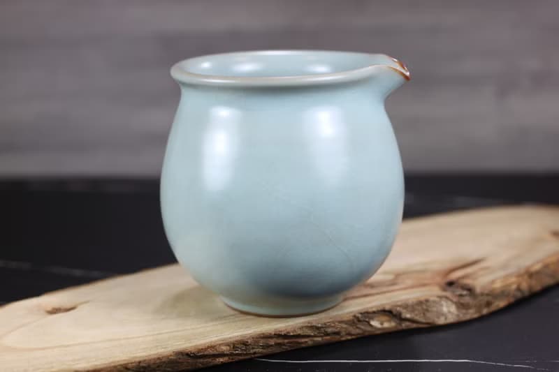 【送禮好物】360~400ml 汝窯無把 手拉坯 咖啡下壺 茶海 公道杯