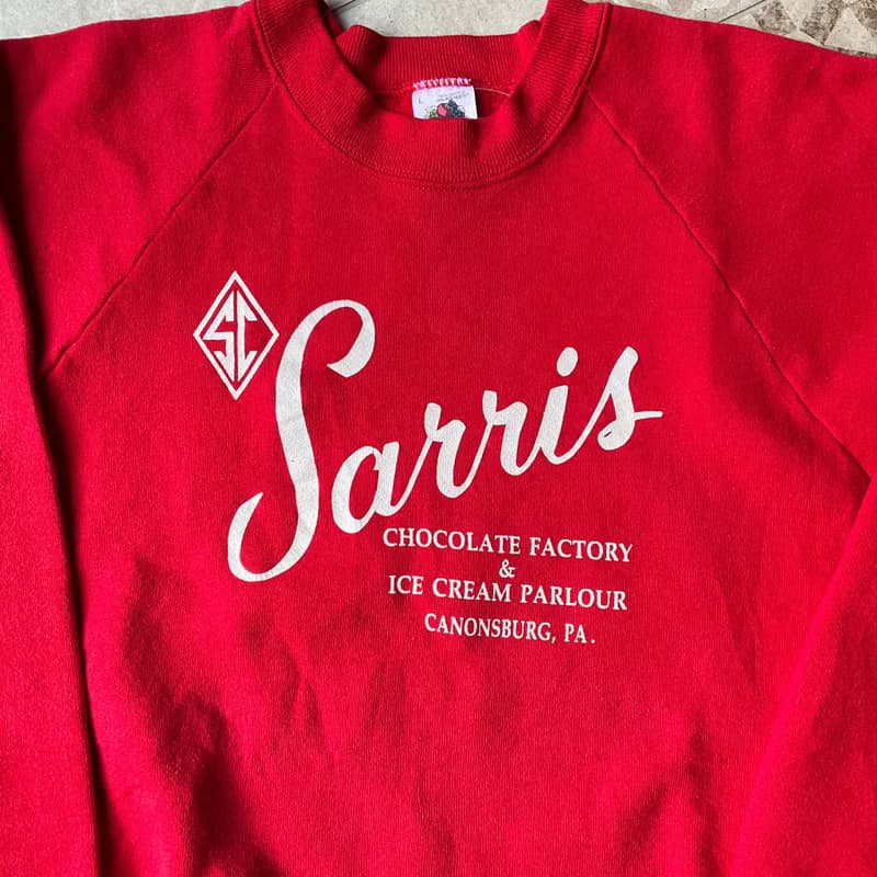 古著巧克力工廠紅色企業衛衣