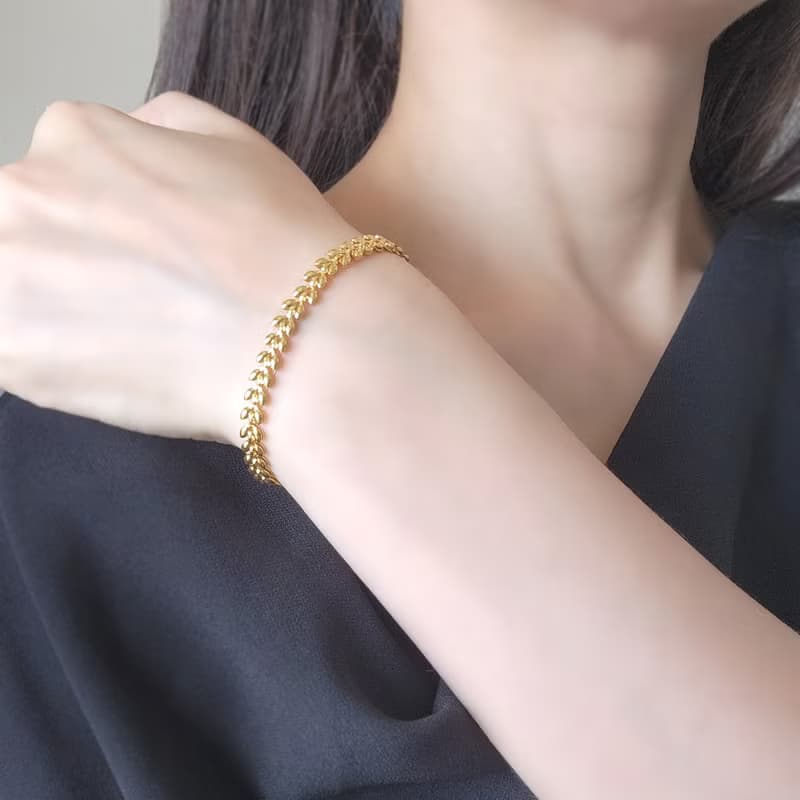 月桂樹のブレスレット・サージカルステンレス　月桂樹