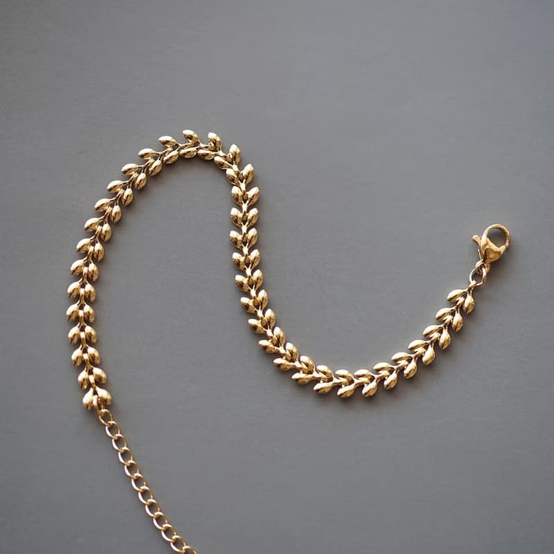 月桂樹のブレスレット・サージカルステンレス　月桂樹