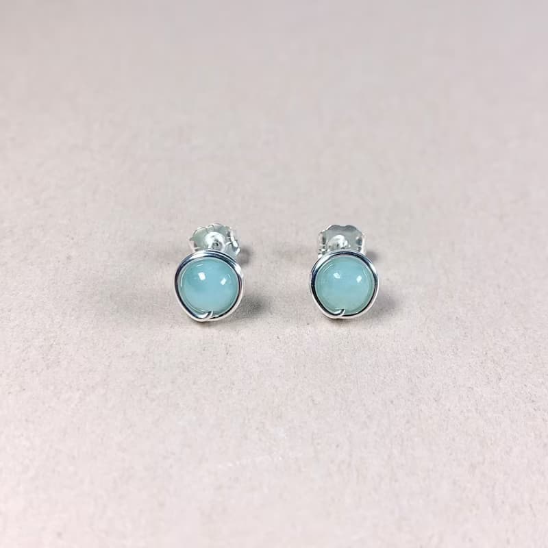 玉耳釘耳環 | 14K包金 | 925純銀 | 天然石