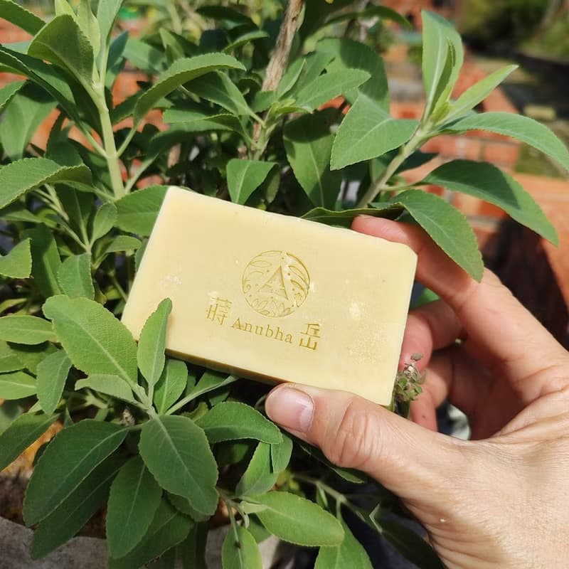 白鼠尾草手工皂-本地種植白鼠尾草萃取-添加檜木精油-潤澤/淨化