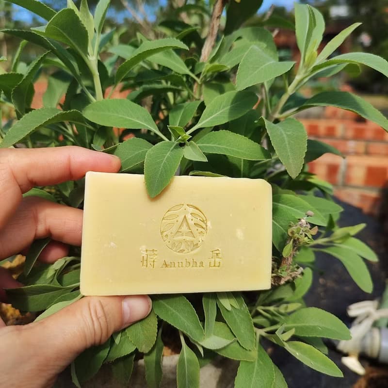 白鼠尾草手工皂-本地種植白鼠尾草萃取-添加檜木精油-潤澤/淨化