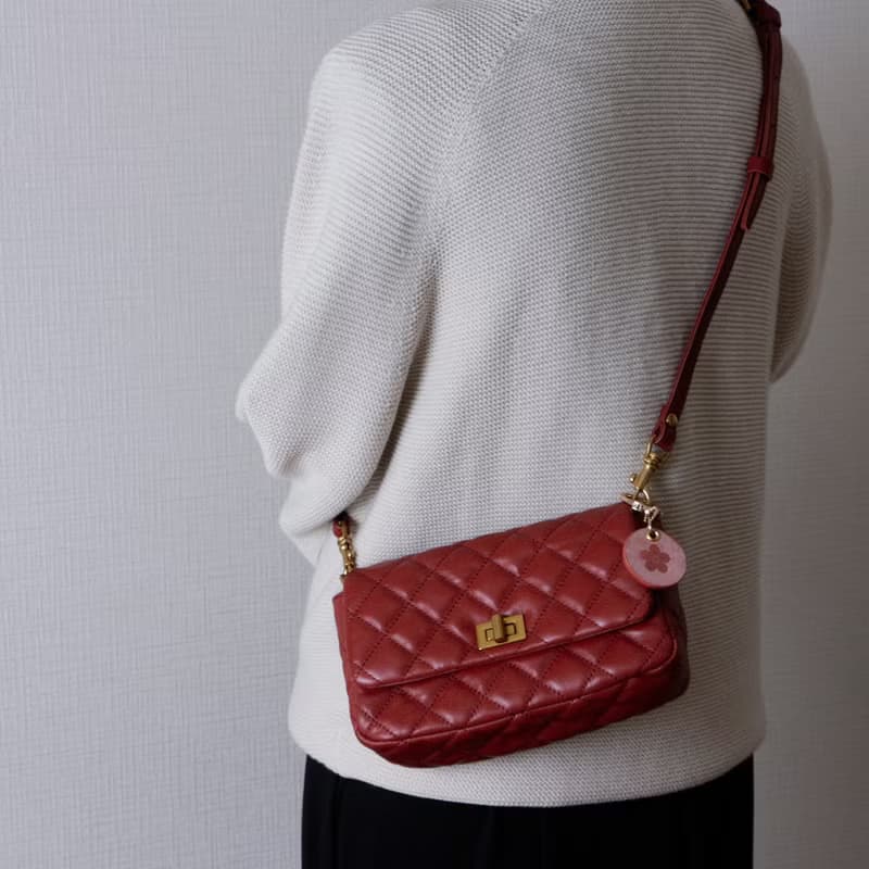 2way本革シンプルな牛革ショルダーバッグ斜め掛け長財布対応