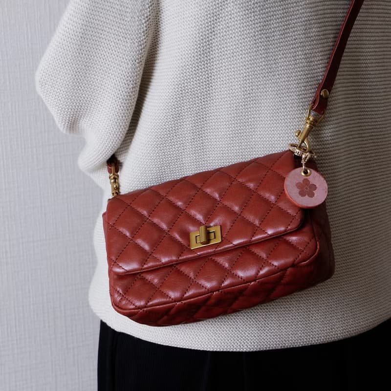 2way本革シンプルな牛革ショルダーバッグ斜め掛け長財布対応