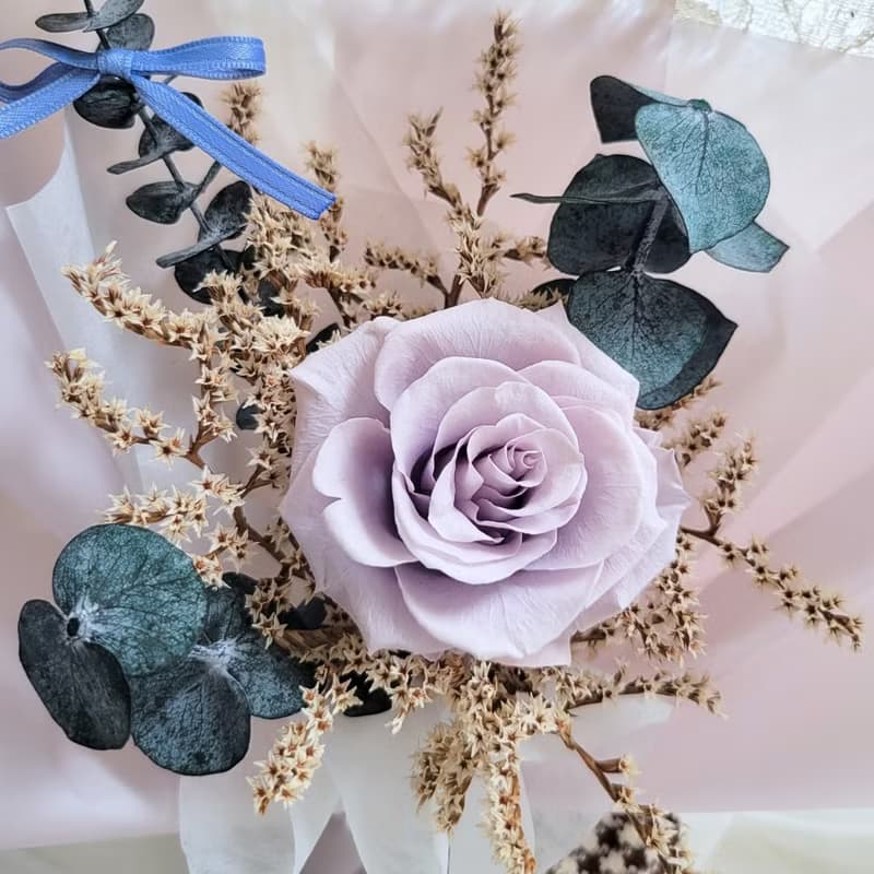 【現貨】永生玫瑰花花束。禮物。附提袋。情人節。禮物