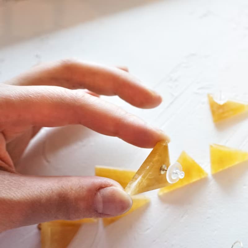 14kgf*Yellow Aventurine Triangle pierced earring / earring