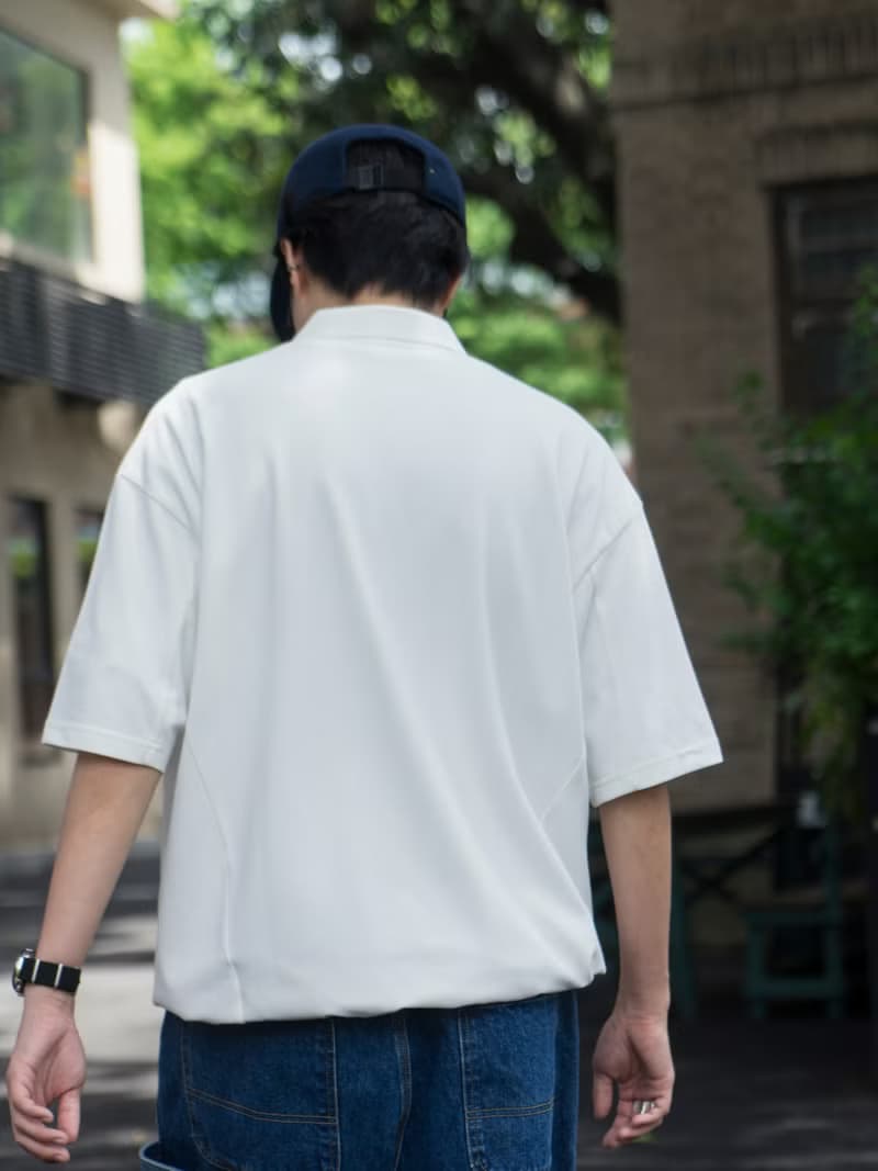 Polo 立體剪裁寬鬆版型翻領短袖 日系潮流純色基本款百搭T恤男