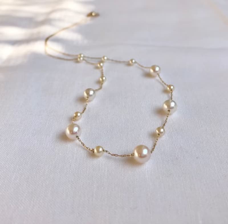 【Ltd.price】Akoya pearl  necklace K14 sea pearl