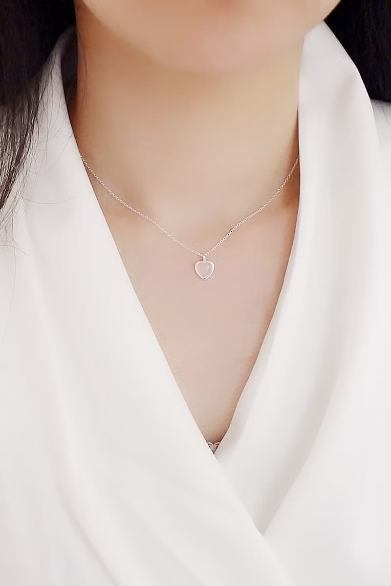 招桃花人緣水晶 粉晶 | 美好時光愛心純銀項鍊 | 情人節定情禮物