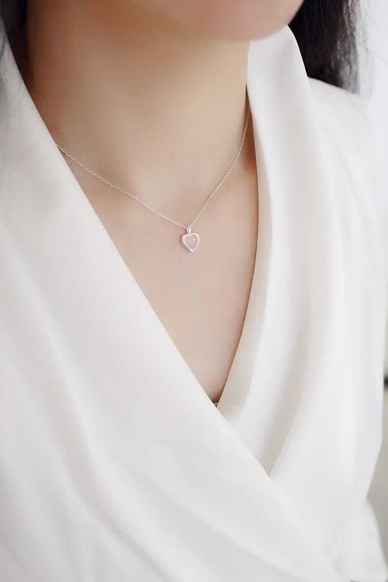 招桃花人緣水晶 粉晶 | 美好時光愛心純銀項鍊 | 情人節定情禮物