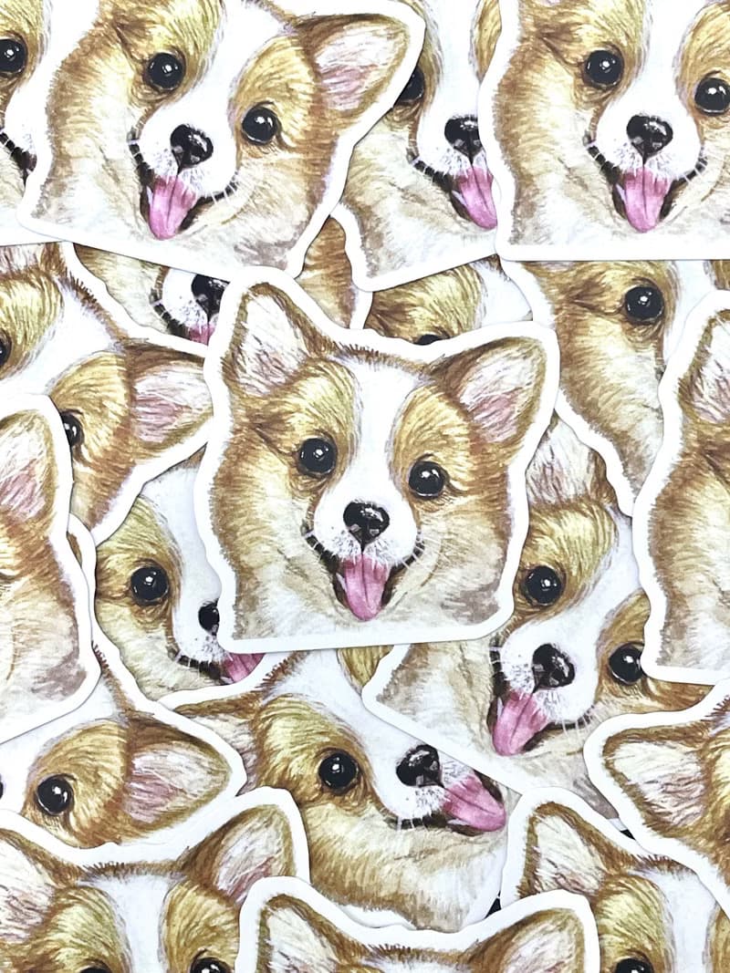 水彩插畫小動物 - 哥基 PVC防水貼紙 (霧面) 行李箱貼紙 電腦貼