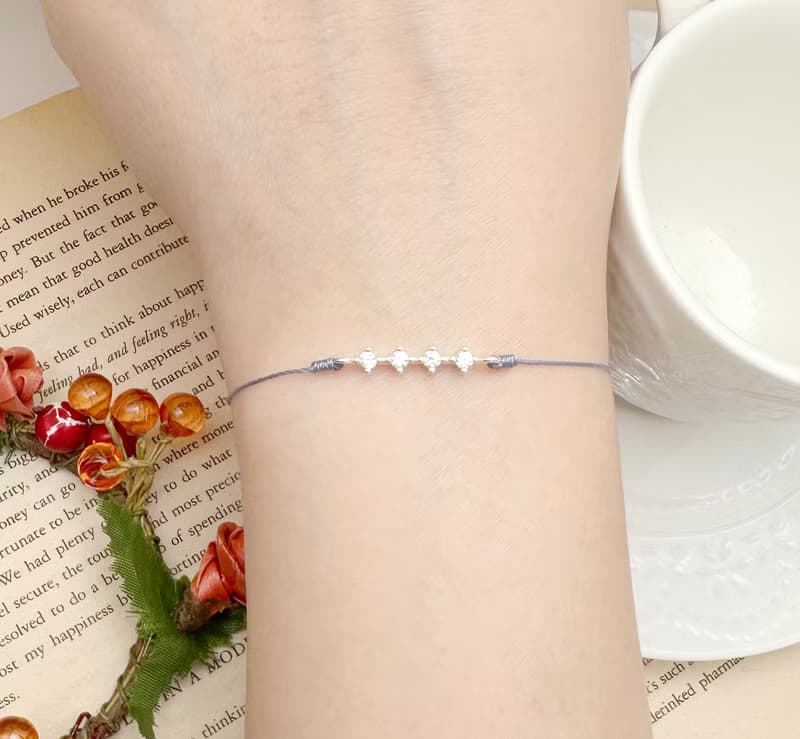 純銀 單鑽 連鑽 連賺 紅線手鍊 鋯石 婚禮 閨蜜 桃花 月老 發財