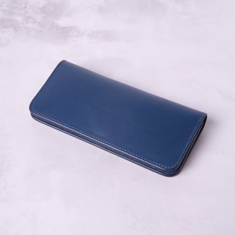 簡約零錢袋長夾 Bifold Long Wallet / 深藍 Navy