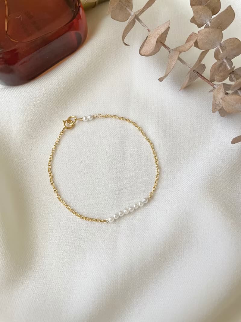 貝殼珍珠手鍊 貝殼珍珠手環 超迷你 貝殼珍珠 手鍊