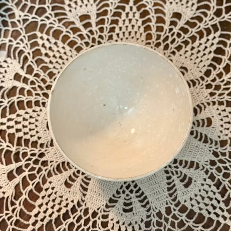 50365-經典法國古董藍白花卉拿鐵碗