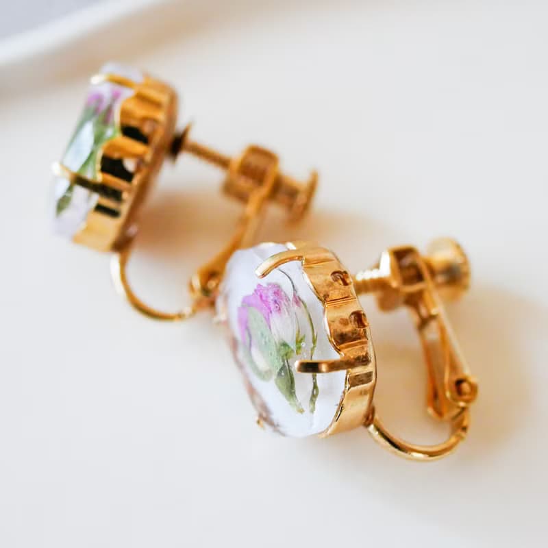 ミニ薔薇　ローズイヤリング