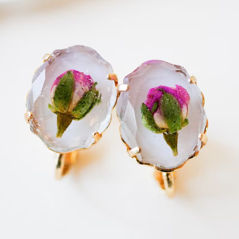 ミニ薔薇　ローズイヤリング