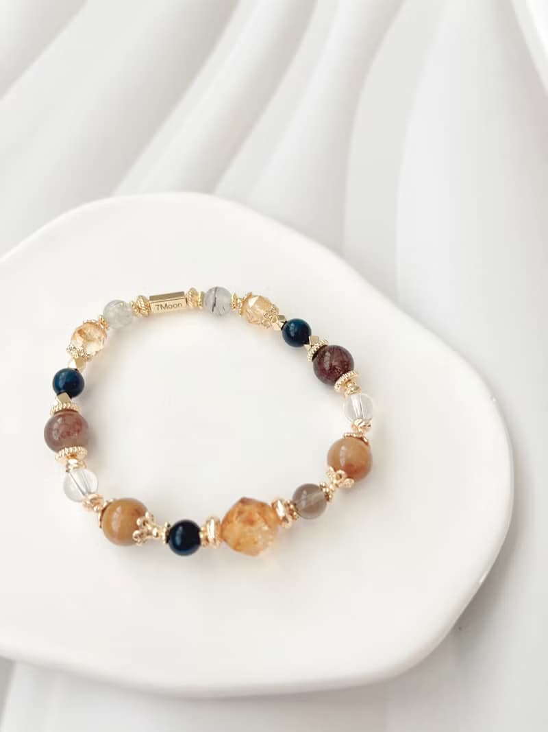 【 水晶手鍊 / 沐香 】黃水晶 彩髮晶 茶水晶 藍虎眼 白水晶