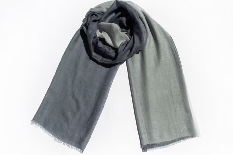 喀什米爾Cashmere/羊絨圍巾/純羊毛圍巾披巾/戒指絨披肩-灰色漸層