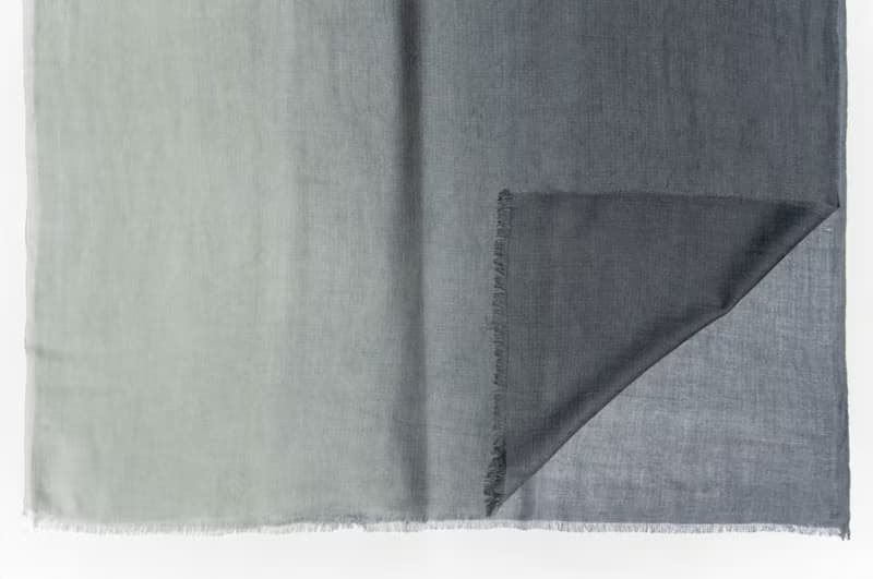 喀什米爾Cashmere/羊絨圍巾/純羊毛圍巾披巾/戒指絨披肩-灰色漸層