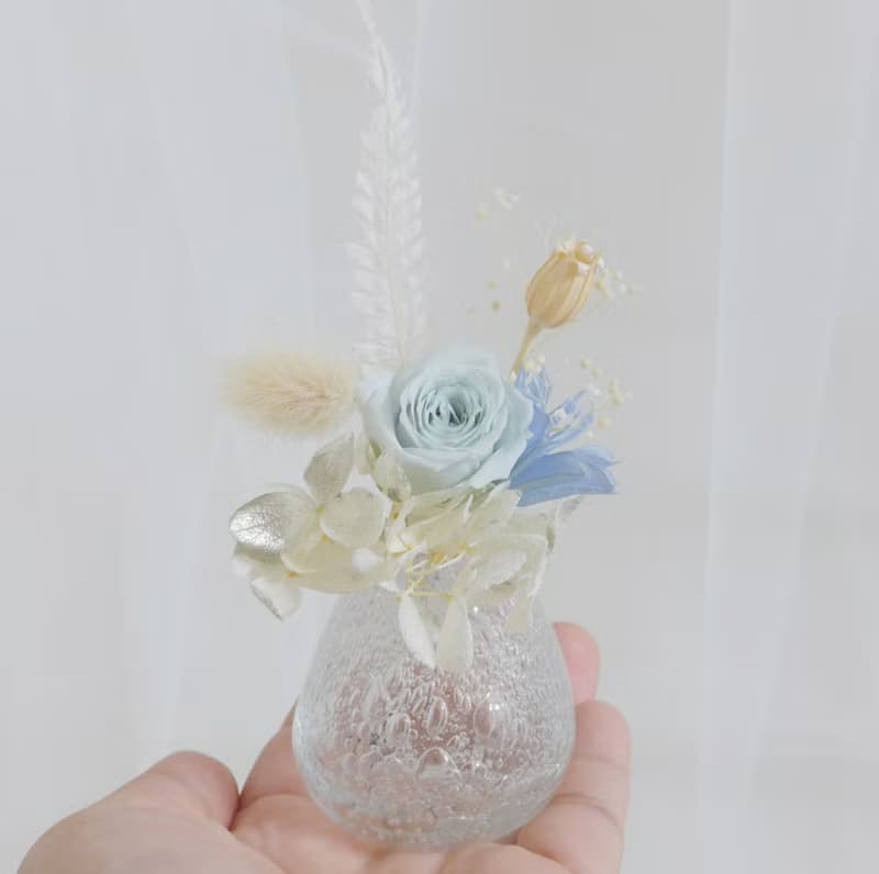 迷你花器+永生花束 結婚捧花永生花畢業情人節玫瑰生日禮物七夕情