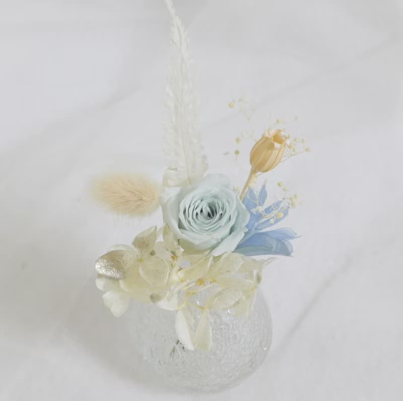 迷你花器+永生花束 結婚捧花永生花畢業情人節玫瑰生日禮物七夕情