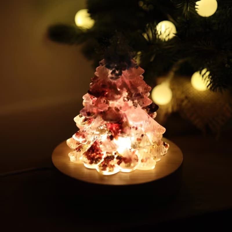 【畢業禮物】粉紅愛戀水晶聖誕樹-大-能量樹寶石樹奧根水晶療癒