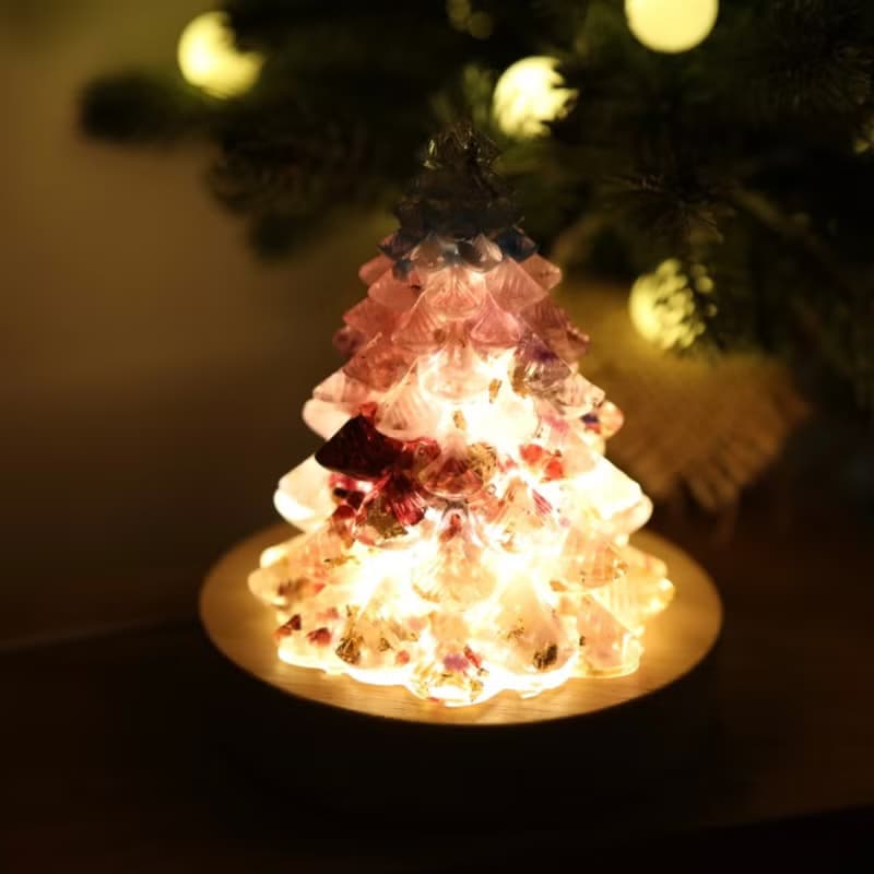 【畢業禮物】粉紅愛戀水晶聖誕樹-大-能量樹寶石樹奧根水晶療癒