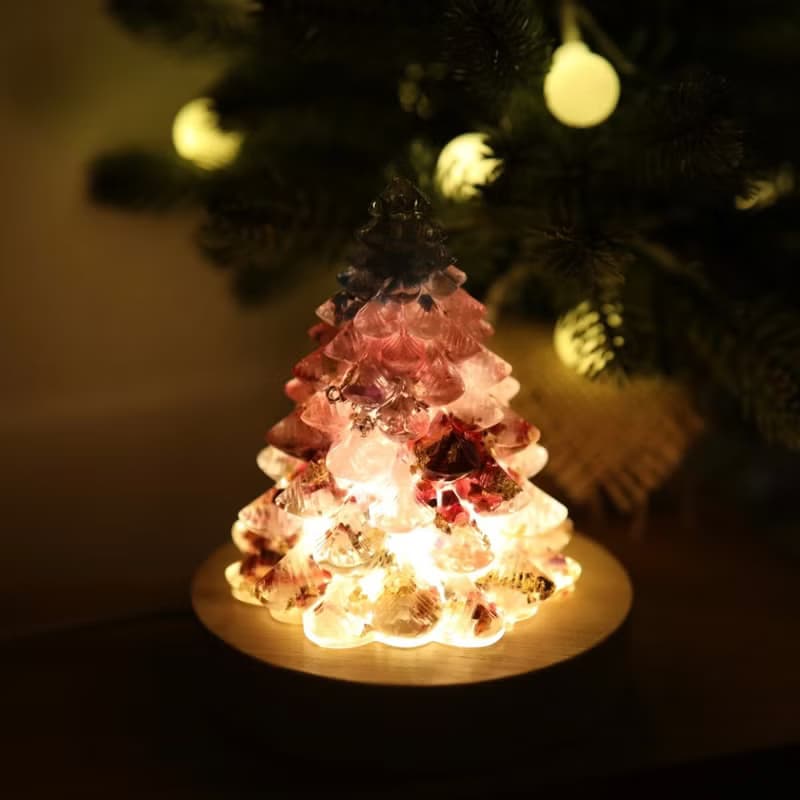 【畢業禮物】粉紅愛戀水晶聖誕樹-大-能量樹寶石樹奧根水晶療癒