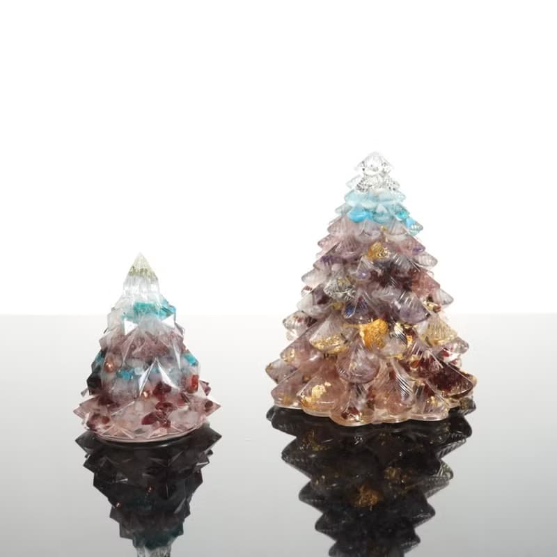 【畢業禮物】粉紅愛戀水晶聖誕樹-大-能量樹寶石樹奧根水晶療癒