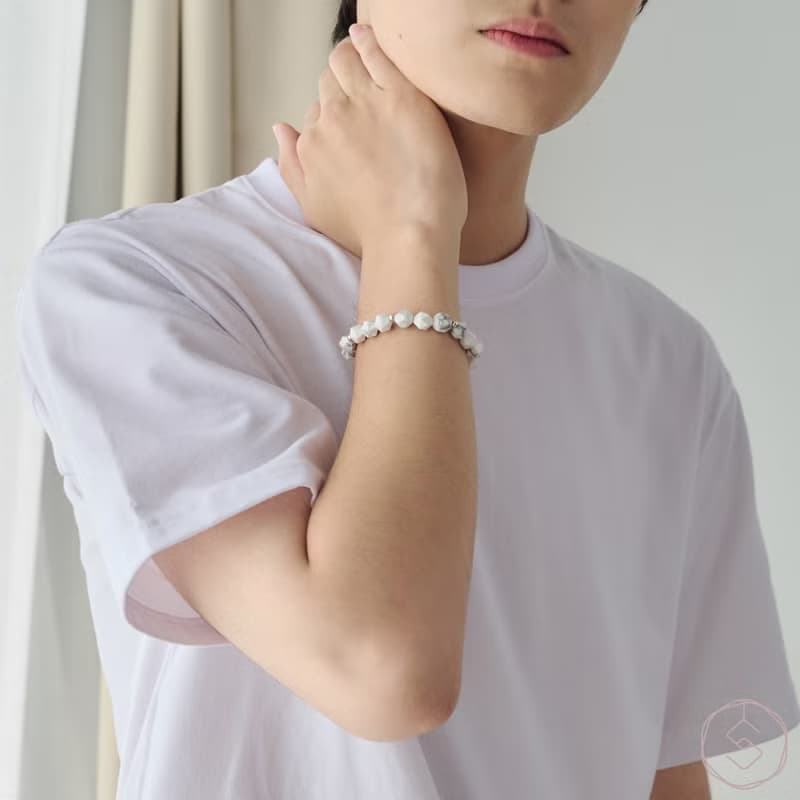 牧羊人 | 白松石 S925純銀 | 天然男款水晶手鍊