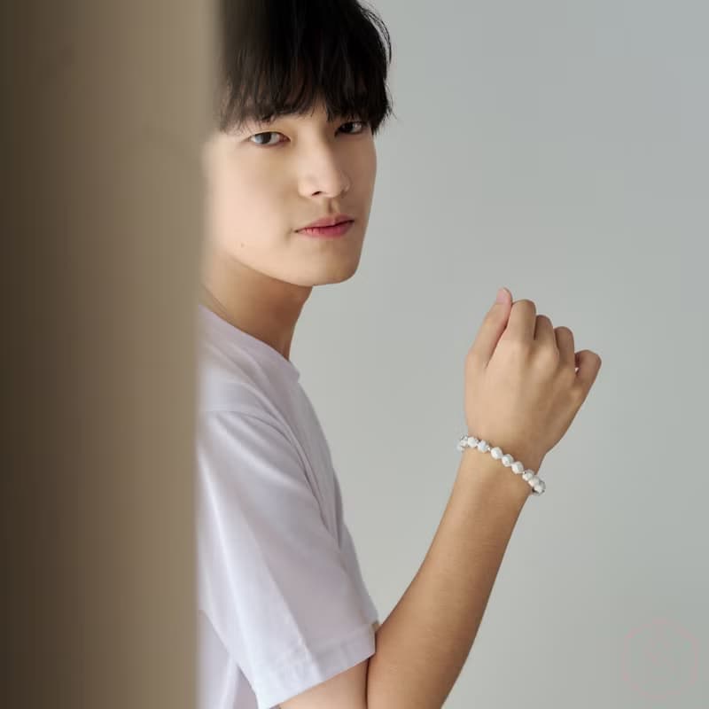 牧羊人 | 白松石 S925純銀 | 天然男款水晶手鍊