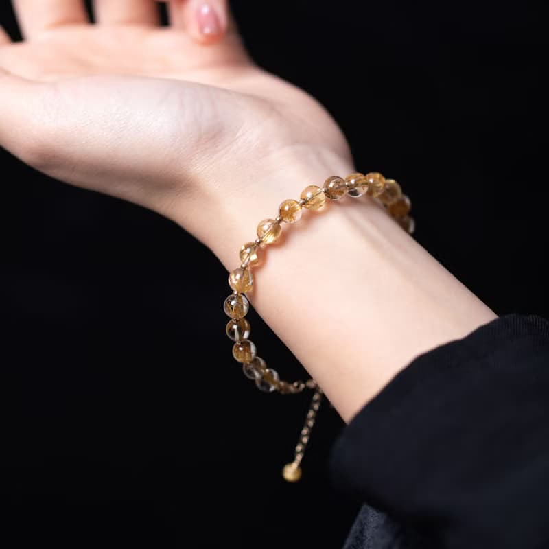 6A金鈦晶金髮晶14KGF手鍊